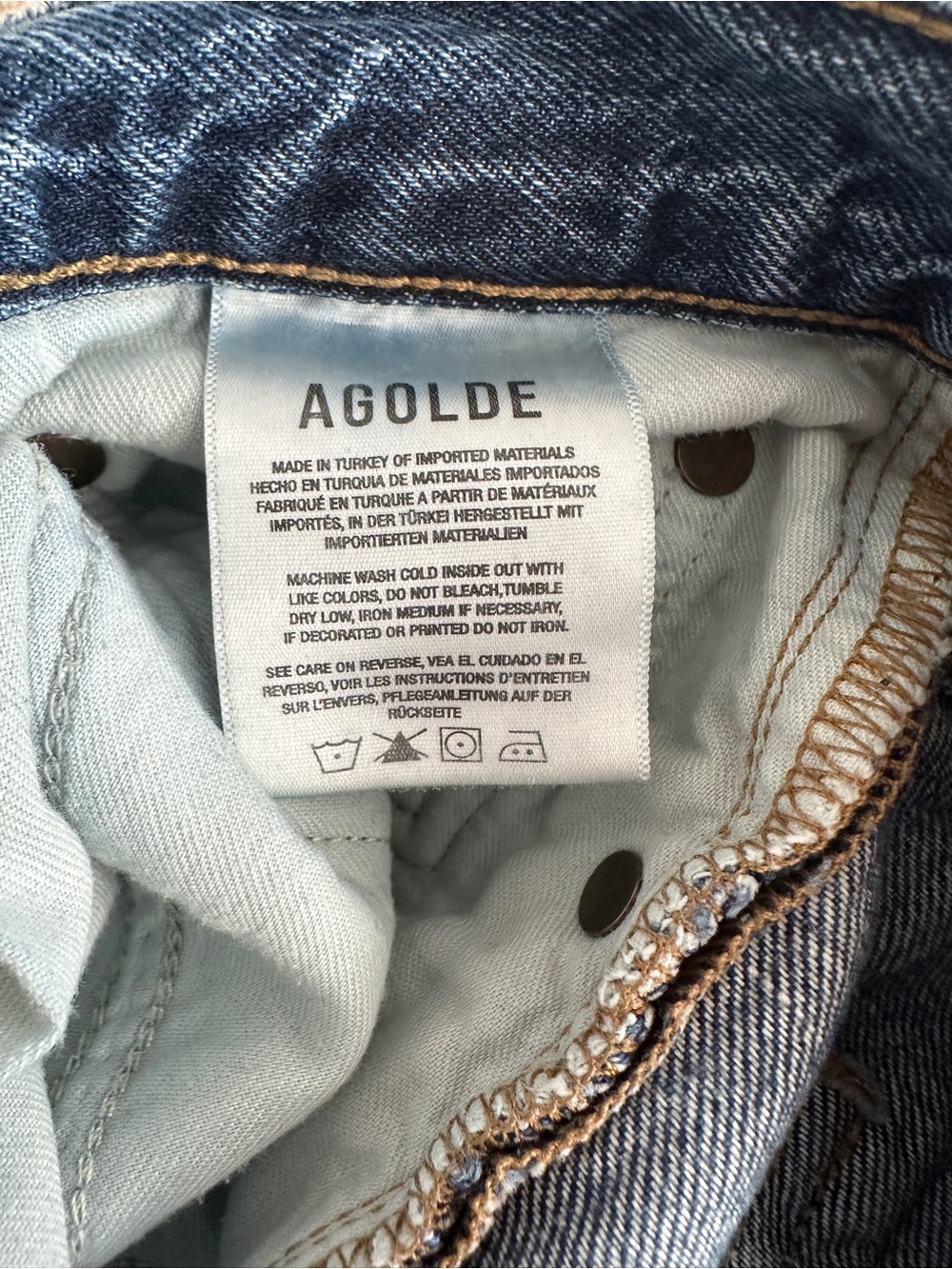 AGOLDE Criss Cross High Rise Straight Leg Denim Jeans Size 28 - Picture 5 of 10
